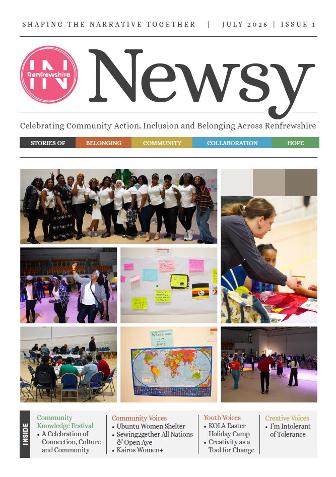 Front cover of the IN-Ren Newsy featuring pictures of the Knowledge Festival